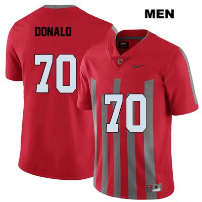 Men's NCAA Ohio State Buckeyes Noah Donald #70 College Stitched Elite Authentic Nike Red Football Jersey MP20T22YW